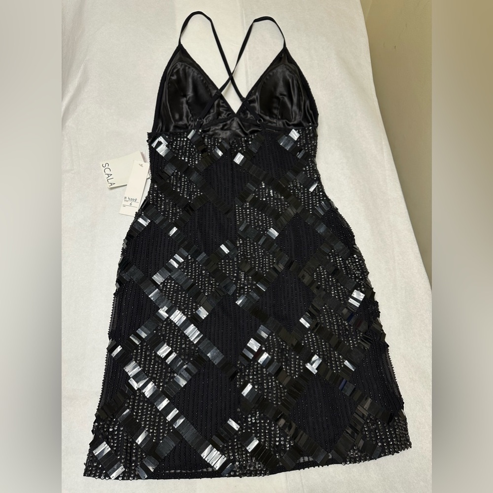NWT: Scala Black Mini Cocktail Sequin Dress 🍒